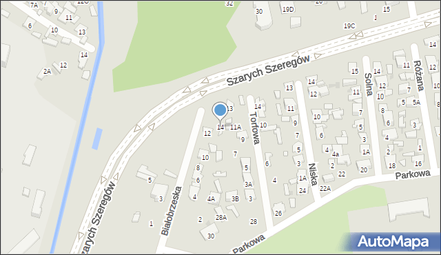 Radom, Białobrzeska, 14, mapa Radomia