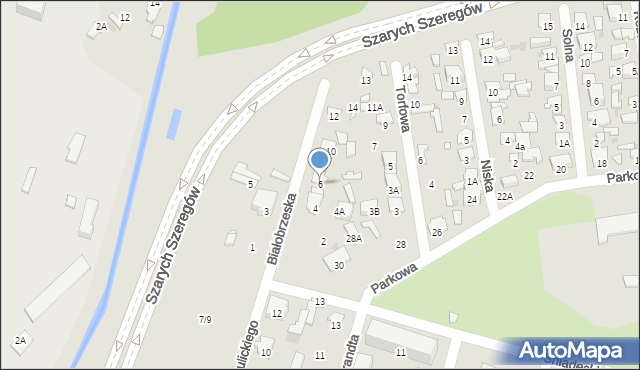 Radom, Białobrzeska, 6, mapa Radomia