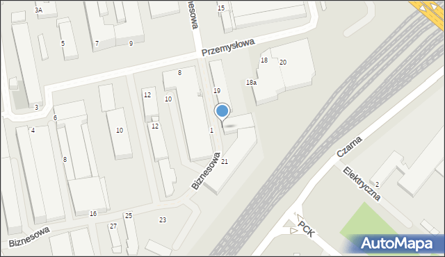 Radom, Biznesowa, 21a, mapa Radomia