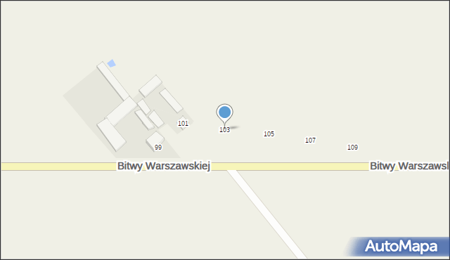 Roszczep, Bitwy Warszawskiej, 103, mapa Roszczep