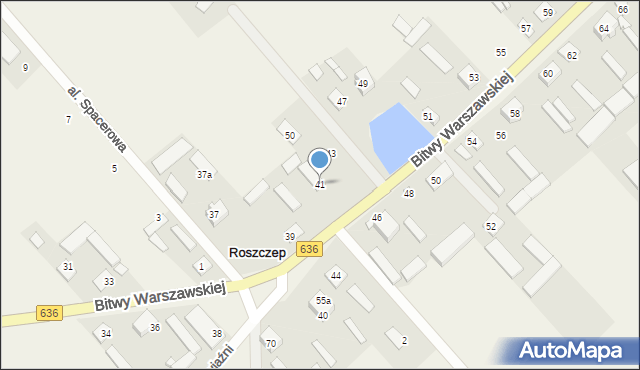 Roszczep, Bitwy Warszawskiej, 41, mapa Roszczep