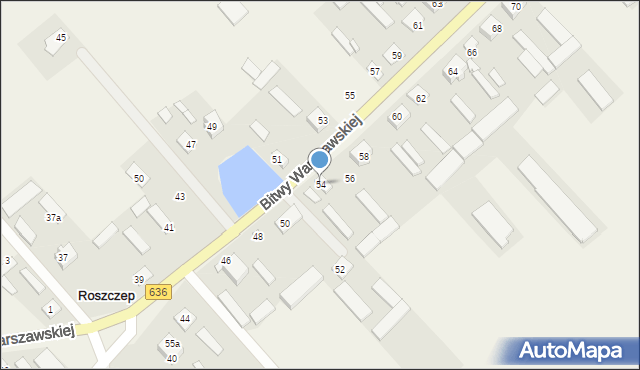 Roszczep, Bitwy Warszawskiej, 54, mapa Roszczep