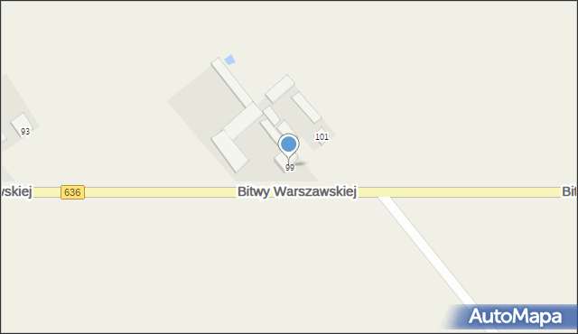 Roszczep, Bitwy Warszawskiej, 99, mapa Roszczep