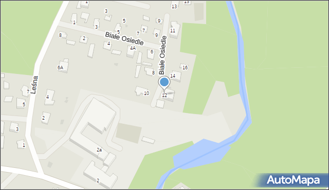 Ruciane-Nida, Białe Osiedle, 12, mapa Ruciane-Nida