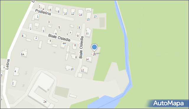 Ruciane-Nida, Białe Osiedle, 16, mapa Ruciane-Nida