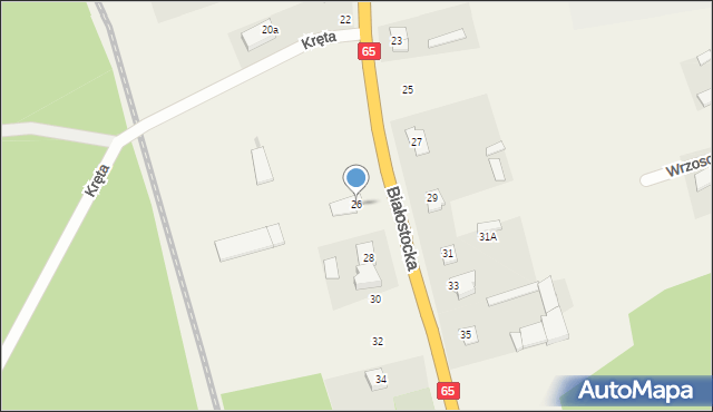 Ruda, Białostocka, 26, mapa Ruda