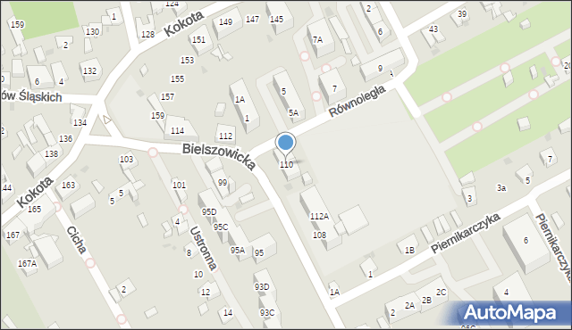 Ruda Śląska, Bielszowicka, 110, mapa Rudy Śląskiej