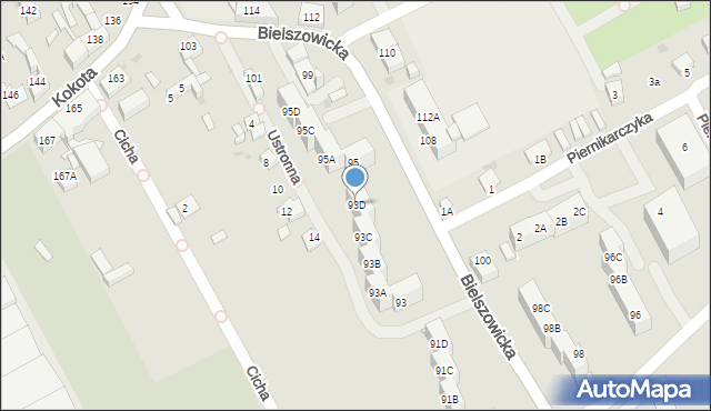 Ruda Śląska, Bielszowicka, 93D, mapa Rudy Śląskiej
