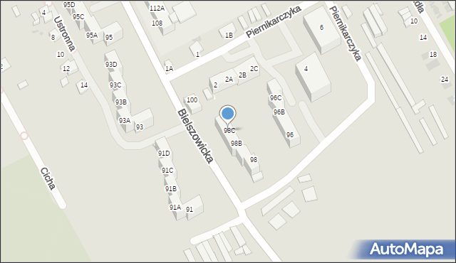 Ruda Śląska, Bielszowicka, 98C, mapa Rudy Śląskiej