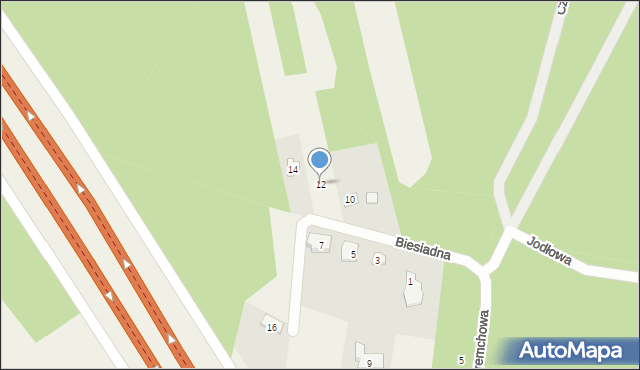 Rudka, Biesiadna, 12, mapa Rudka