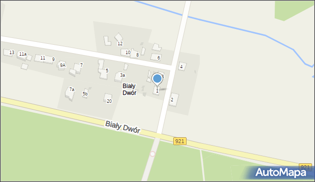 Rudy, Biały Dwór, 1, mapa Rudy