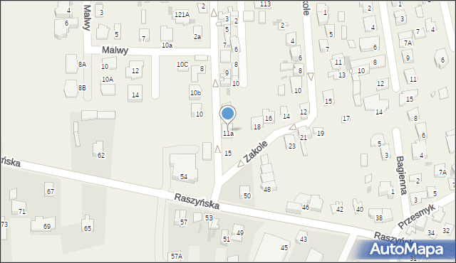 Rybie, Białobrzeska, 13, mapa Rybie