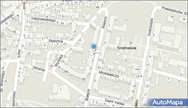 Rybnik, Białych Jadwigi i Feliksa, 6, mapa Rybnika