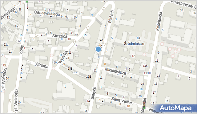 Rybnik, Białych Jadwigi i Feliksa, 8, mapa Rybnika