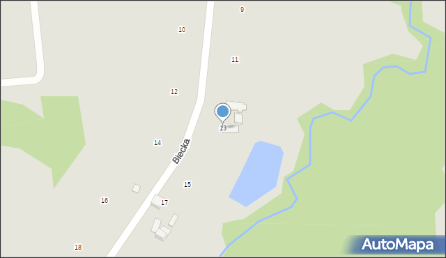 Ryglice, Biecka, 13, mapa Ryglice