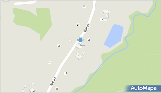 Ryglice, Biecka, 17, mapa Ryglice