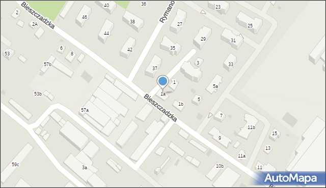 Rzeszów, Bieszczadzka, 1a, mapa Rzeszów