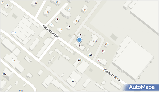 Rzeszów, Bieszczadzka, 9, mapa Rzeszów