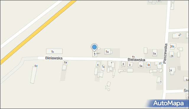 Skalmierzyce, Bielawska, 5, mapa Skalmierzyce