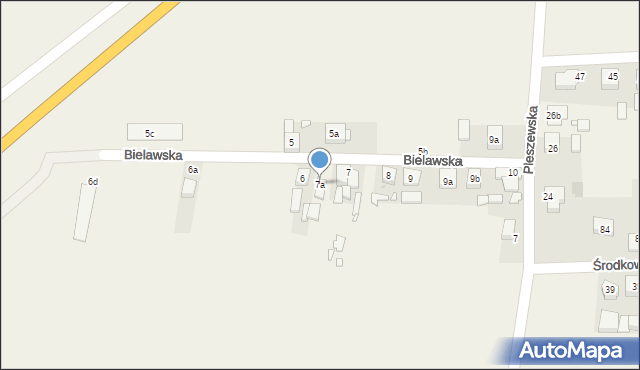 Skalmierzyce, Bielawska, 7a, mapa Skalmierzyce