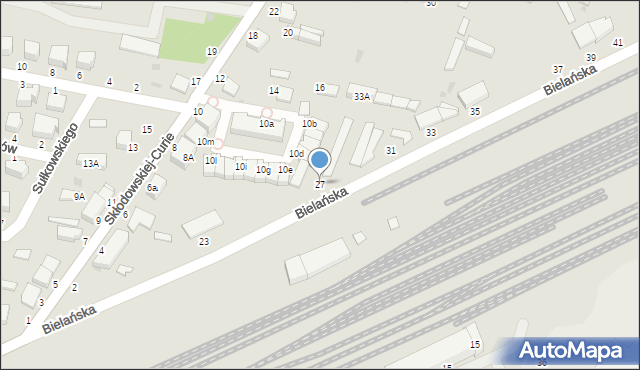 Skierniewice, Bielańska, 27, mapa Skierniewic