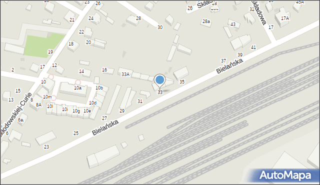 Skierniewice, Bielańska, 33, mapa Skierniewic