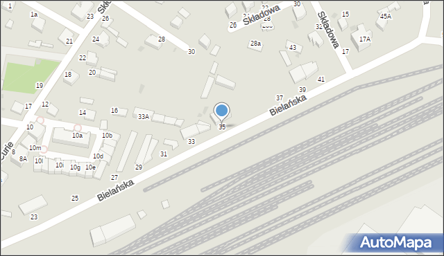 Skierniewice, Bielańska, 35, mapa Skierniewic