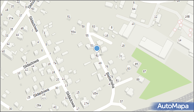 Skierniewice, Bielańska, 51, mapa Skierniewic