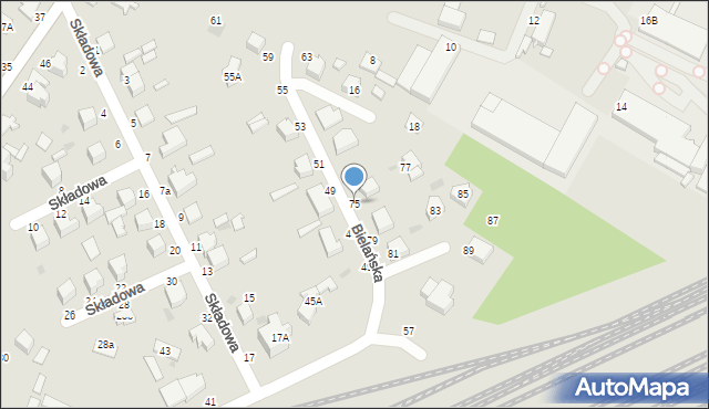 Skierniewice, Bielańska, 75, mapa Skierniewic