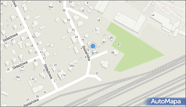 Skierniewice, Bielańska, 81, mapa Skierniewic