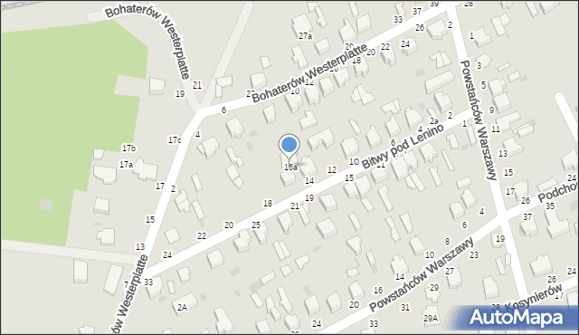 Skierniewice, Bitwy pod Lenino, 16a, mapa Skierniewic