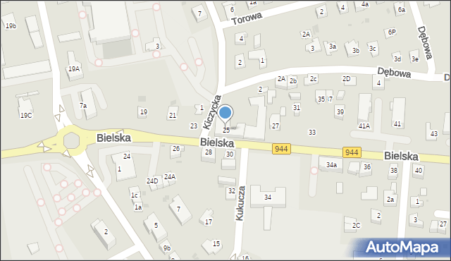 Skoczów, Bielska, 25, mapa Skoczów