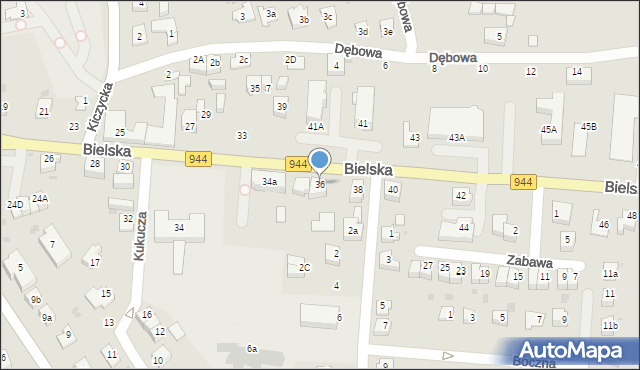 Skoczów, Bielska, 36, mapa Skoczów