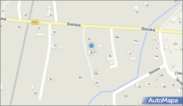Skoczów, Bielska, 62, mapa Skoczów