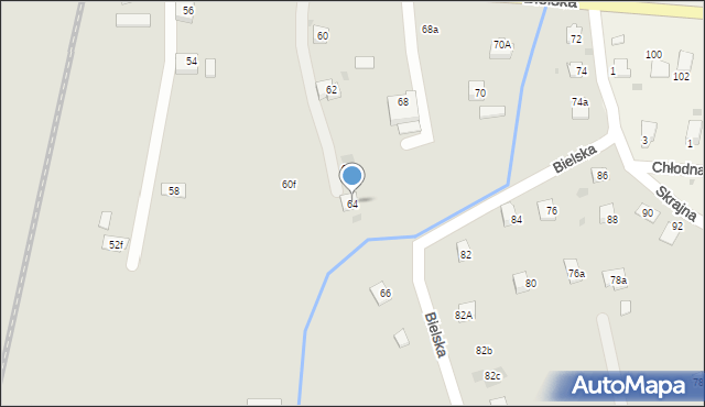 Skoczów, Bielska, 64, mapa Skoczów