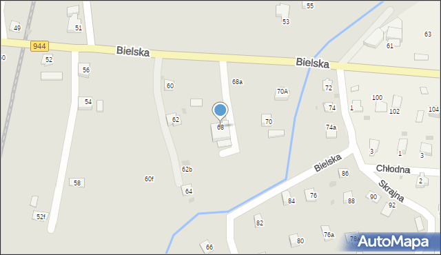 Skoczów, Bielska, 68, mapa Skoczów