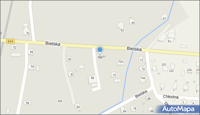 Skoczów, Bielska, 68a, mapa Skoczów