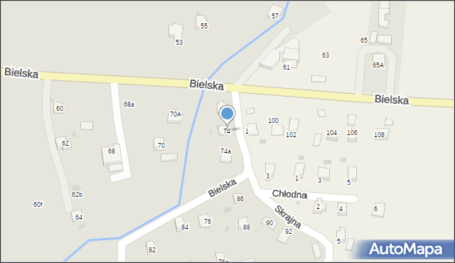 Skoczów, Bielska, 74, mapa Skoczów