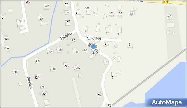 Skoczów, Bielska, 92, mapa Skoczów