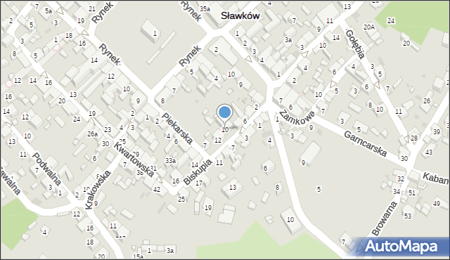 Sławków, Biskupia, 10, mapa Sławków