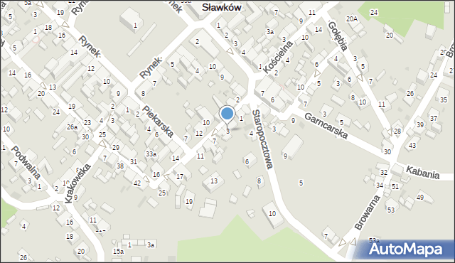 Sławków, Biskupia, 3, mapa Sławków