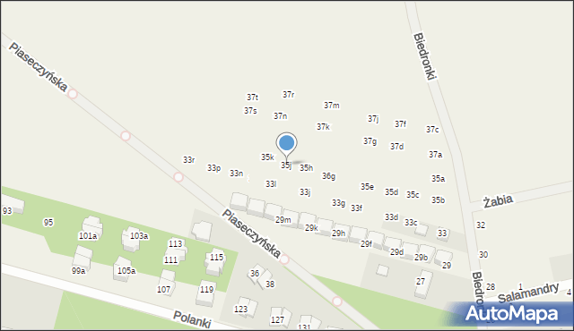 Słomin, Biedronki, 35j, mapa Słomin