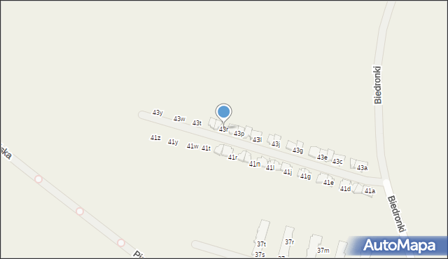 Słomin, Biedronki, 43r, mapa Słomin