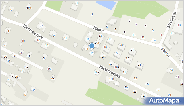Słupno, Bieszczadzka, 15, mapa Słupno