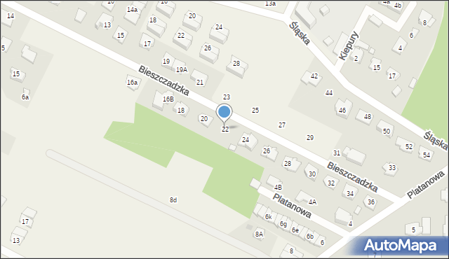 Słupno, Bieszczadzka, 22, mapa Słupno