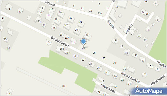 Słupno, Bieszczadzka, 23, mapa Słupno