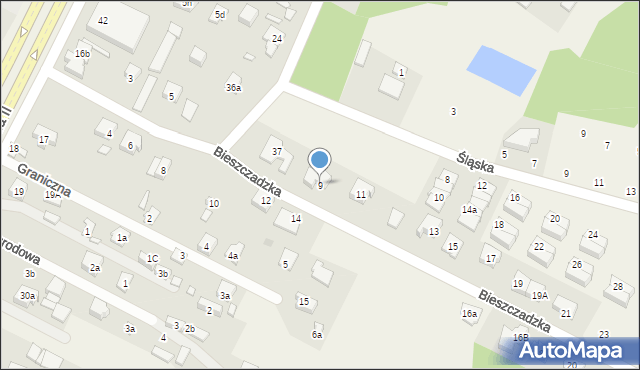 Słupno, Bieszczadzka, 9, mapa Słupno