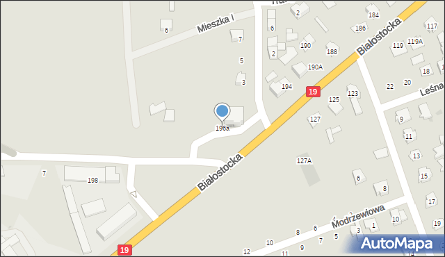 Sokółka, Białostocka, 196a, mapa Sokółka