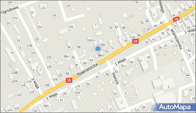 Sokółka, Białostocka, 82, mapa Sokółka