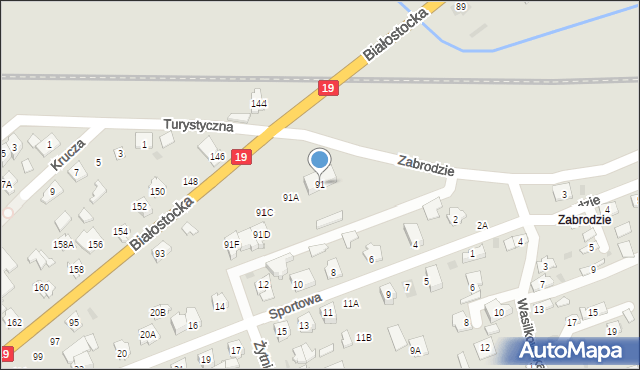 Sokółka, Białostocka, 91, mapa Sokółka